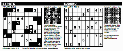 Sudoku and Str8ts